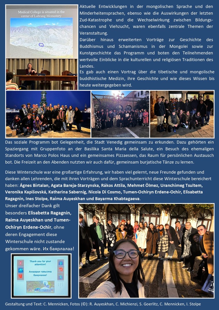 International Winterschool for Mongolian Studies in Venice 2024