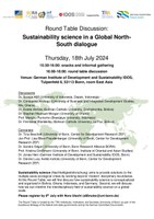 Flyer: Round Table Discussion: Sustainability science in a Global North-South dialogue